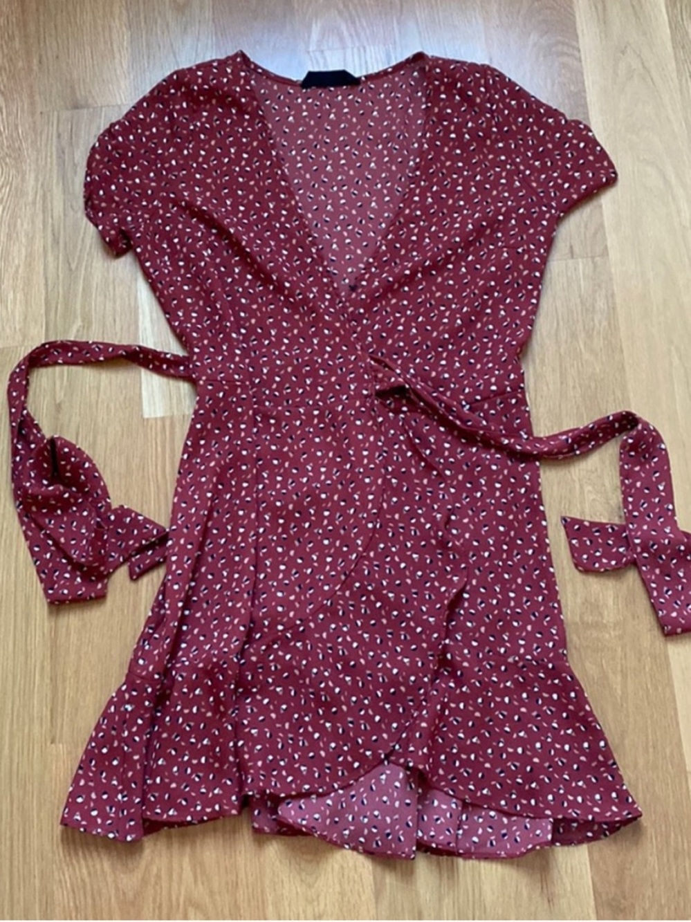 Audrey 3+1 Red Wrap Dress - Size Medium